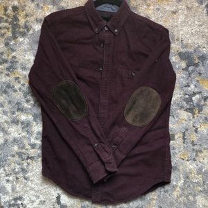 Men’s Small J. Crew Maroon Wool Button Down